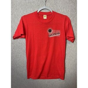 Vintage 80s Velva Sheen Las Vegas Sun Grid Graphic T-Shirt Men's Red Small USA